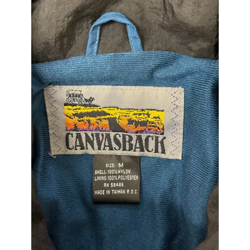 VTG 90's CanvasBack Men’s M Blue/Black Tech Jacket Taiwan Made Button Zip coat - Picture 4 of 4